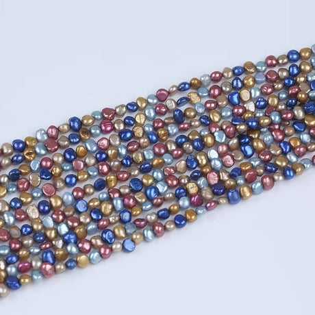 Ferskvandsperler – Multi Farvet, Nugget (5x6mm) - Uniq Perler - 353468