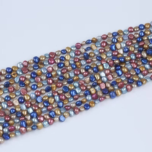 Ferskvandsperler – Multi Farvet, Nugget (5x6mm) - Uniq Perler - 353468