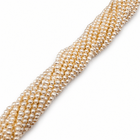 Ferskvandsperler – Næsten Hvid, Potato (3 - 3,5x4 - 4,5mm) Grade A - Uniq Perler - 122270