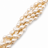 Ferskvandsperler Nugget/Dråbeform - Grade AAA (Hvid, 7 - 8 x 11mm) - Uniq Perler - 115387
