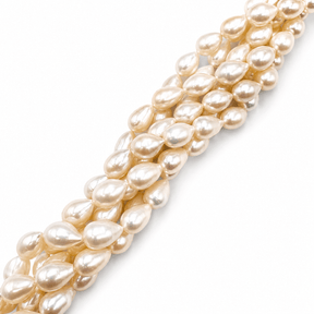 Ferskvandsperler Nugget/Dråbeform - Grade AAA (Hvid, 7 - 8 x 11mm) - Uniq Perler - 115387