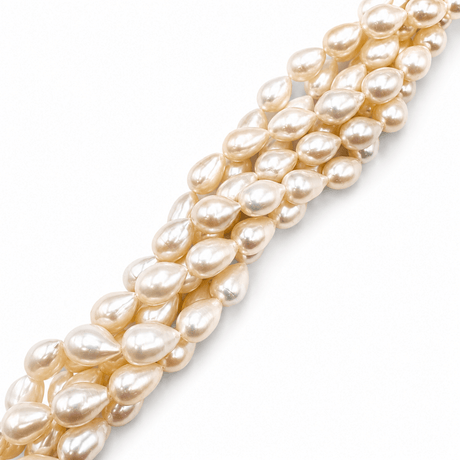 Ferskvandsperler Nugget/Dråbeform - Grade AAA (Hvid, 7 - 8 x 11mm) - Uniq Perler - 115387
