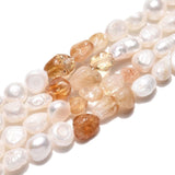 Ferskvandsperler Og Citrin – Nuggets/Chips (4 - 13mm) - Uniq Perler - 115811