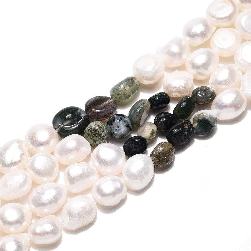 Ferskvandsperler Og Indian Agat – Nuggets/Chips (4 - 13mm) - Uniq Perler - 680884