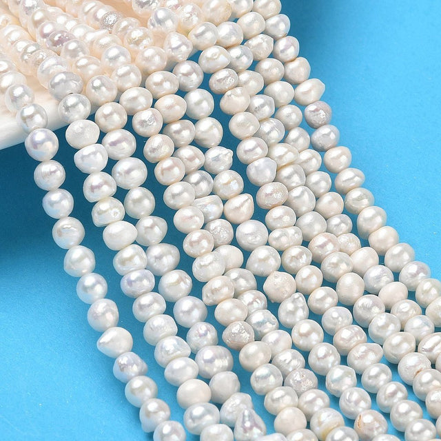 Ferskvandsperler – Potato, Beige (4,5-5mm) Grade AA 10 stk. - Uniq Perler - 126211