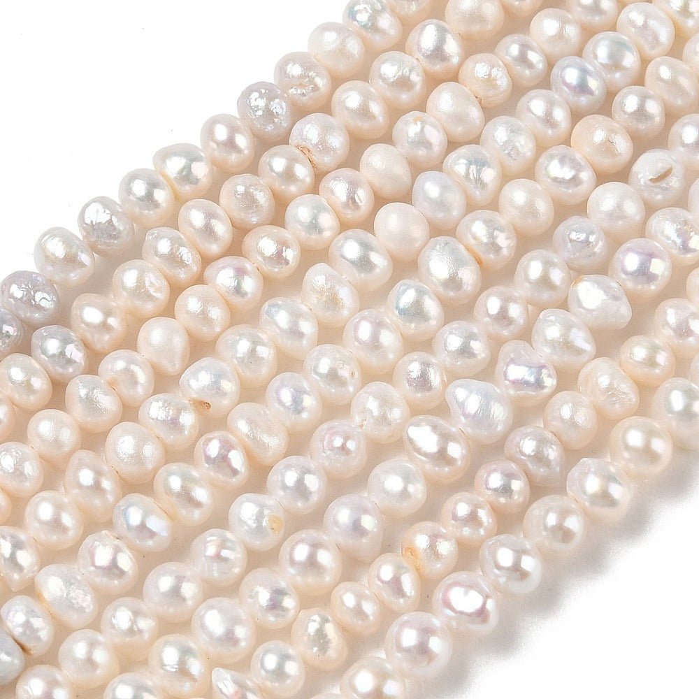 Ferskvandsperler – Potato, Beige (4,5-5mm) Grade AA 10 stk. - Uniq Perler - 126211