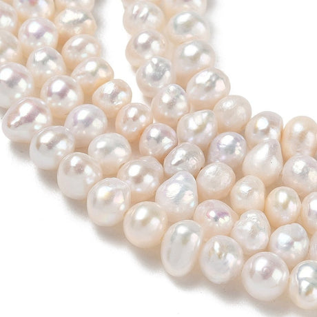 Ferskvandsperler – Potato, Beige (4,5-5mm) Grade AA 10 stk. - Uniq Perler - 126211