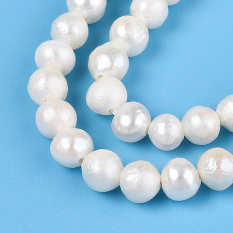 Ferskvandsperler Potato – Cremehvid (3.5–5mm) - Uniq Perler - 117732