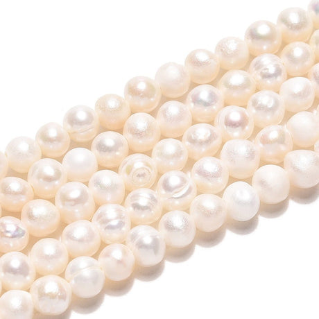 Ferskvandsperler Potato – Cremehvid (3.5–5mm) - Uniq Perler - 117732