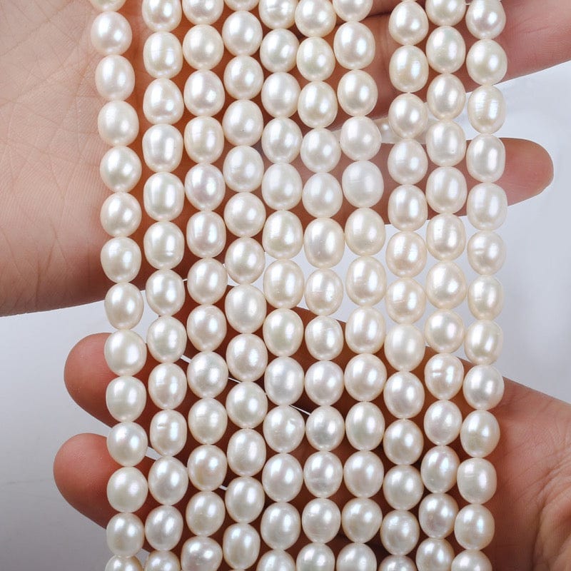 Ferskvandsperler – Rice, (8x9mm), Grade AAA - Uniq Perler - 754578