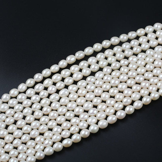 Ferskvandsperler – Rice, (8x9mm), Grade AAA - Uniq Perler - 754578