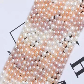 Süßwasserperlen – Rice, Mehrfarbig, Grade AA (5–6mm) - Uniq Perler - 113670