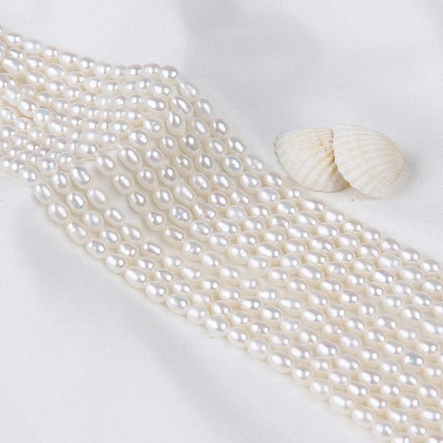 Ferskvandsperler – Rice, Grade A+(5x6mm) - Uniq Perler - 578985