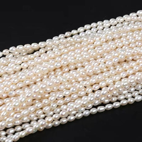 Ferskvandsperler – Rice, Grade AA (4–5mm) - Uniq Perler - 113673