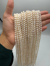 Ferskvandsperler – Rice, Grade AAA (4-4,6x5-6mm) - Uniq Perler - 125453