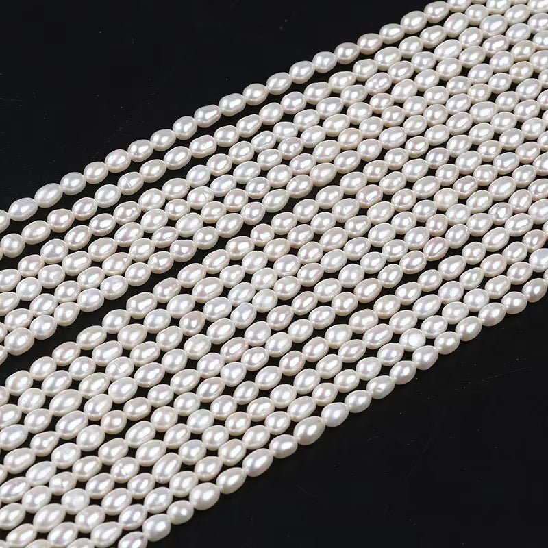 Ferskvandsperler – Rice, Grade AAA (4,5-5mm) - Uniq Perler - 125453