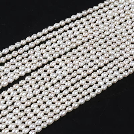 Ferskvandsperler – Rice, Grade AAA (4,5-5mm) - Uniq Perler - 125453