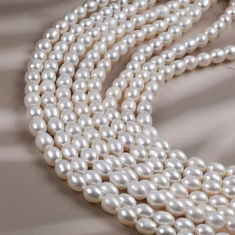 Ferskvandsperler – Rice, Grade AAA (7x8mm) - Uniq Perler - 112400