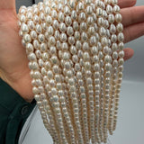Ferskvandsperler – Rice, Grade AAA (8-9x6mm) - Uniq Perler - 125505