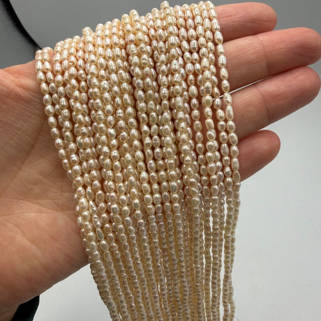 Ferskvandsperler – Rice Perler, Grade AA (3,5-4x2,5-3mm) - Uniq Perler - 2345663