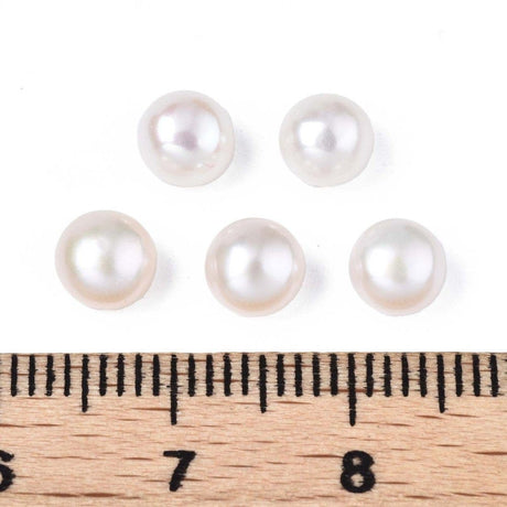 Ferskvandsperler, Topboret/Anboret, 4 - 5mm, (2 Stk) - Uniq Perler - 112401