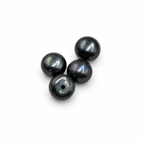 Ferskvandsperler - Topboret/Anboret- Sort -(7-7,5mm) 2 stk. - Uniq Perler - 125488