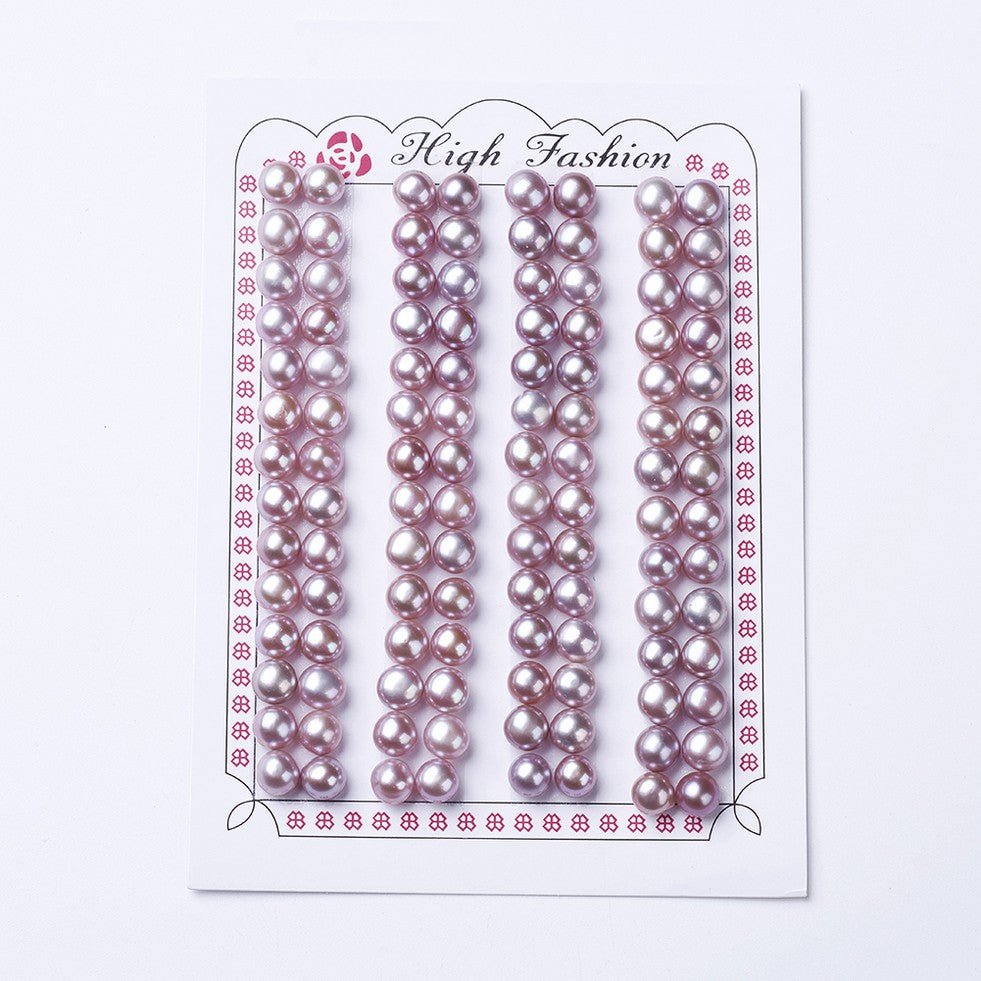 Ferskvandsperler – Top/Halvborede, Lys Lilla (6 - 6,5mm)1 par - Uniq Perler - 119741