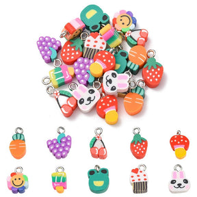Fimo Anhänger – Farbmix (11 - 18mm) 20 Stk - Uniq Perler - 115200