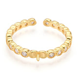 Fingerring Med Zirkonia Til Topboret Perle – Forgyldt Sterling Sølv (Justerbar) - Uniq Perler - 113953