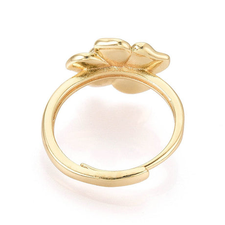 Fingerring Til Topboret Perle – 18K Forgyldt, Justerbar (15 - 18mm) - Uniq Perler - 