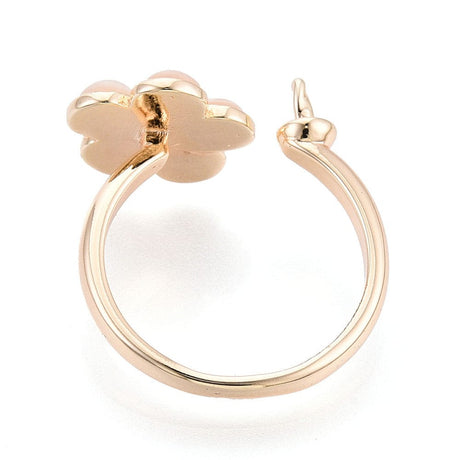 Fingerring Til Topboret Perle – 18K Forgyldt, Justerbar (15 - 18mm) - Uniq Perler - 115453