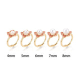 Fingerring Til Topboret Perle – 18K Forgyldt, Justerbar (15 - 18mm) - Uniq Perler - 