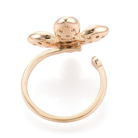 Fingerring Til Topboret Perle – 18K Forgyldt, Justerbar (16 - 19mm) - Uniq Perler - 115452