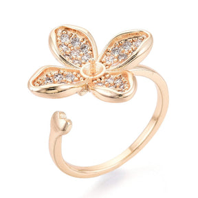 Fingerring Til Topboret Perle – 18K Forgyldt, Justerbar (16 - 19mm) - Uniq Perler - 115452