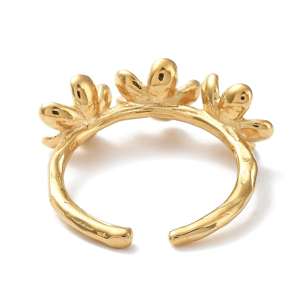 Fingerring Til Topboret Perle – 18K Forgyldt Stål, Justerbar (18mm) - Uniq Perler - 112272