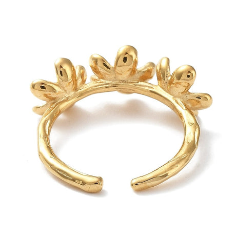 Fingerring Til Topboret Perle – 18K Forgyldt Stål, Justerbar (18mm) - Uniq Perler - 112272