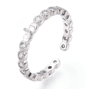 Fingerring Til Toppboret Perle – 925 Sterling Sølv, Justerbar - Uniq Perler - 113952