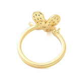 Fingerring Til Topboret Perle – Langtidsholdbar Forgyldt, Justerbar - Uniq Perler - 115036