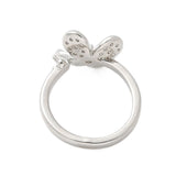 Fingerring Til Topboret Perle – Langtidsholdbar Platin Farvet, Justerbar - Uniq Perler - 115035