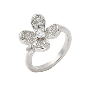 Fingerring mit gebohrter Perle – langlebig platinfarben, verstellbar - Uniq Perler - 115035