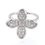 Fingerring Til Topboret Perle – Platin Farvet, Justerbar (16 - 19mm) - Uniq Perler - 115450