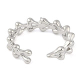 Fingerring Til Topboret Perle – Platiniumfarvet Messing, Justerbar (18mm) - Uniq Perler - 113381