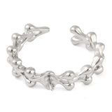 Fingerring Til Topboret Perle – Platiniumfarvet Messing, Justerbar (18mm) - Uniq Perler - 113381