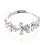 Fingerring Til Topboret Perler – Platin Farvet, Justerbar (17 - 20mm) - Uniq Perler - 115932