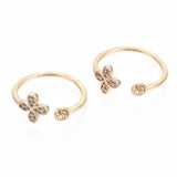 Fingerring Til Topboret/Anboret Perle, Forgyldt, Justerbar - Uniq Perler - 111721