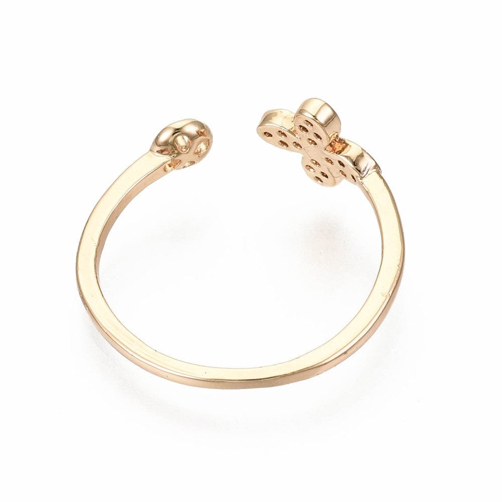 Fingerring Til Topboret/Anboret Perle, Forgyldt, Justerbar - Uniq Perler - 111721