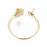 Fingerring Til Topboret/Anboret Perle, Forgyldt, Justerbar - Uniq Perler - 111989