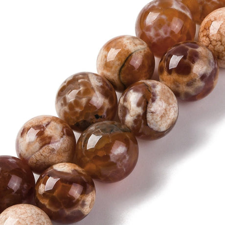 Fire Agat – Brun (12mm) - Uniq Perler - 113891