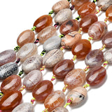 Fire Agat – Oval, Brun (16 - 18x22 - 25mm) - Uniq Perler - 116107