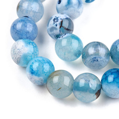 Fire Agat Perler – Blå, Facetteret (8mm) - Uniq Perler - 112737